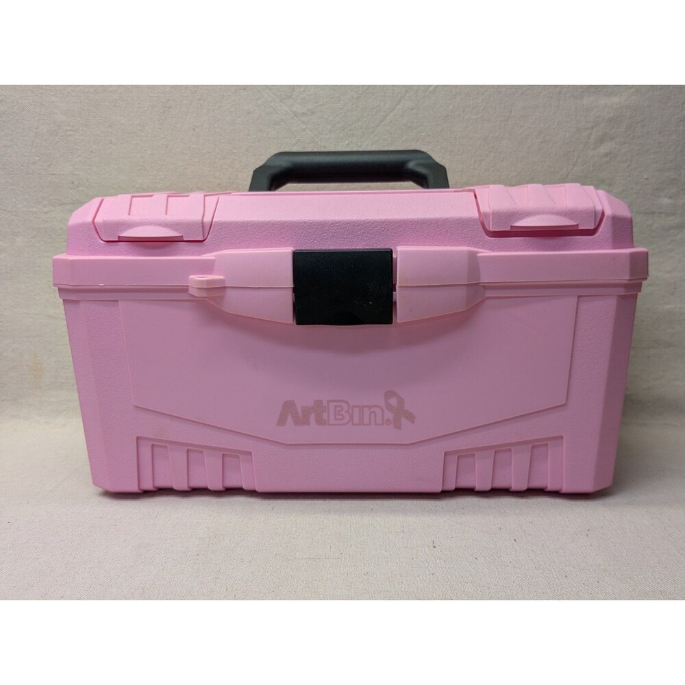 ArtBin Pink Ribbon Breast Cancer Awareness 1 Tray Craft Tool Supply Box Case